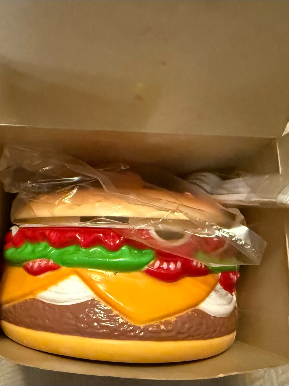 Novelty Cheeseburger Party Prop - Brown/Green/Red
